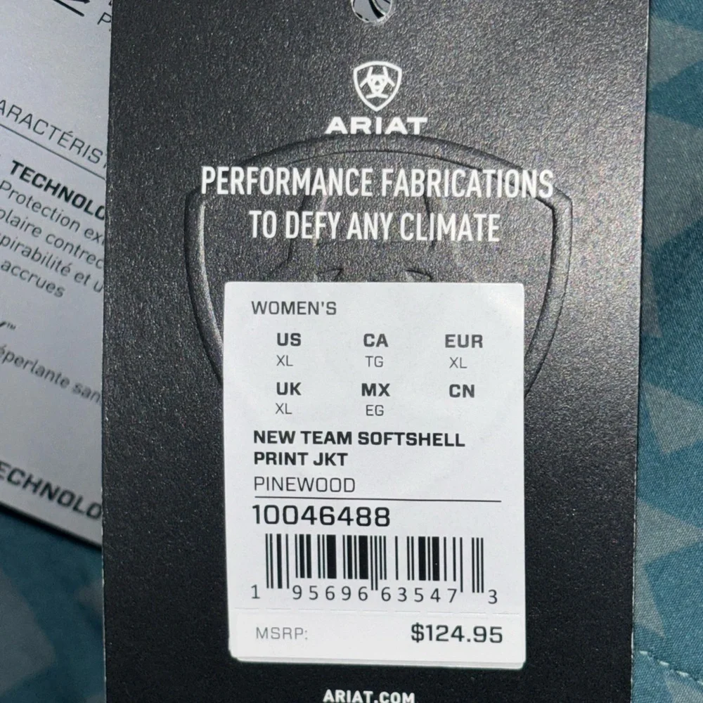 Ariat Softshell Jacket Wind and Water Resistant Gray Women's XL - Picture 6 of 12